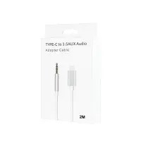 Кабель AUX TYPE-C - 3.5mm. TPE белый  2M