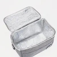 Термосумка на молнии, объём 8 л, наружный карман, регулируемый ремень, серая