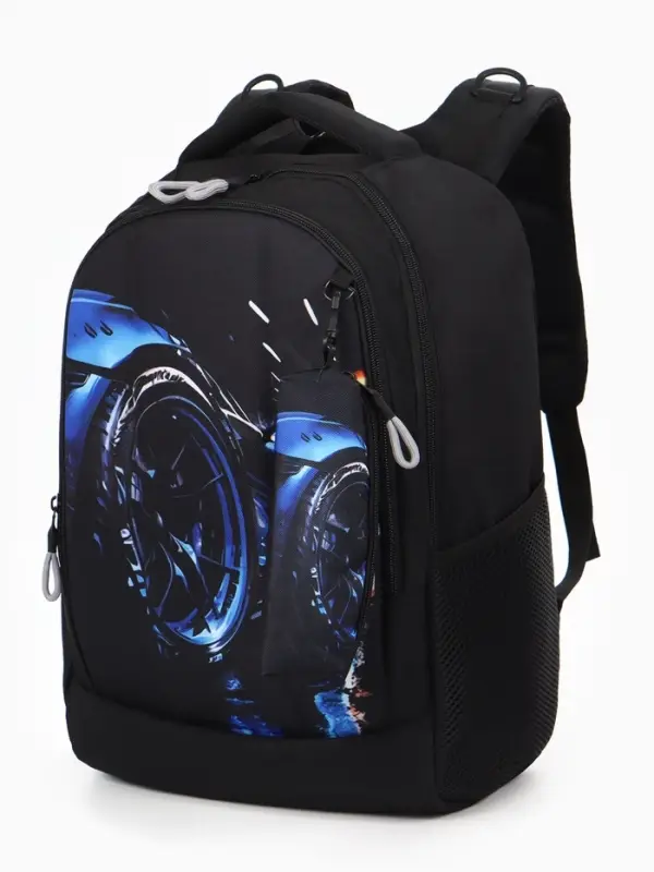 Рюкзак школьный, для мальчика, с эргономичной спинкой, с пеналом, 32&times;17&times;41 см, чёрный