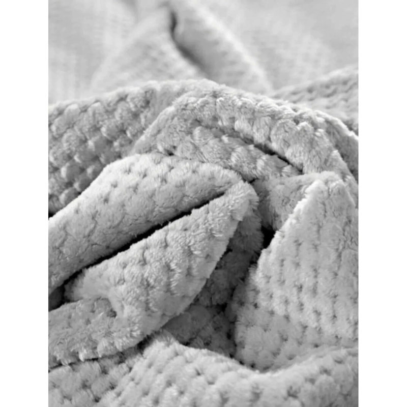 Плед велсофт  150х200см серый рубчик 15-4101 G