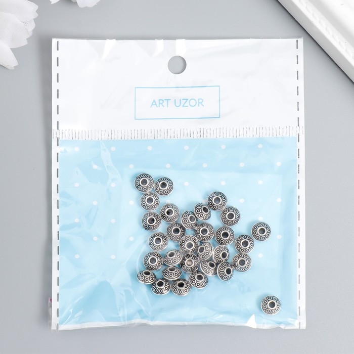 Бусины металл для творчества Бусины металл для творчества "Микро" серебро набор 30 шт 0,37х0,6х0,6 см