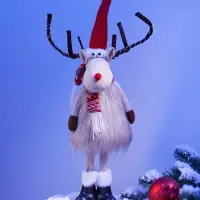 Светодиодная фигура &laquo;Новогодний лосик&raquo; 58 см, текстиль, 10 LED, от батареек CR2032&times;1, свечение тёплое белое