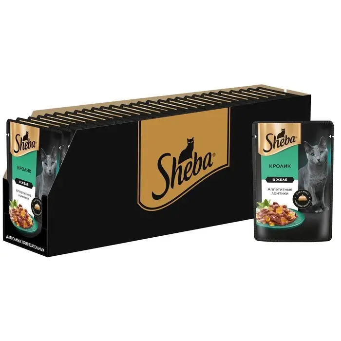 Влажный корм Sheba для кошек, кролик в желе, пауч, 75 г Влажный корм Sheba для кошек, кролик в желе, пауч, 75 г