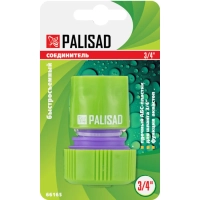 Соединитель для шланга пластм быстросъем 3/4 аквастоп Palisad 66165