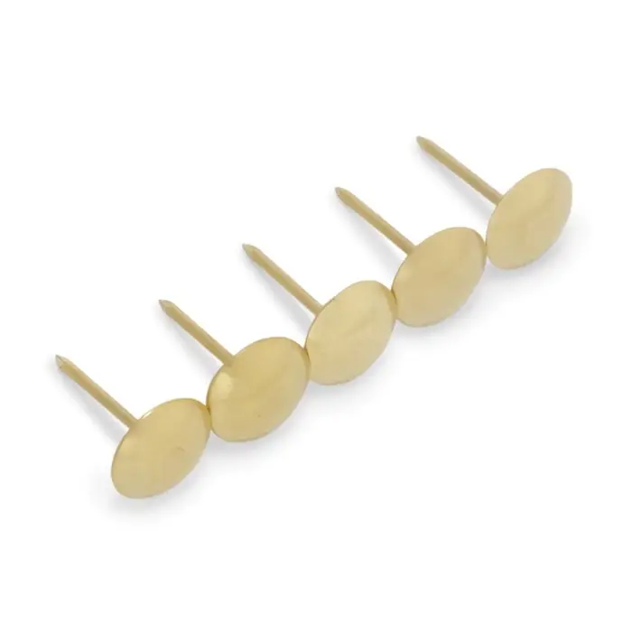 Гвозди ТУНДРА, декоративные, обивочные, 10×18.5 мм, золото, фасовка 50 шт.