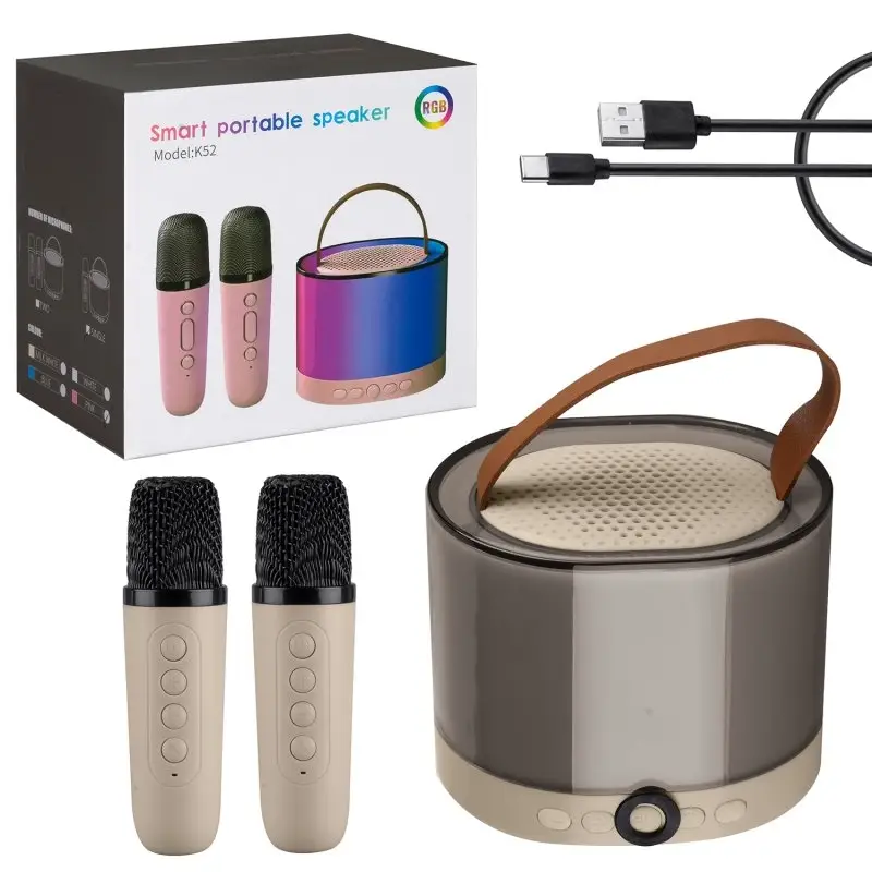 Портативная акустика с 2 микрофонами K52 бежевая
