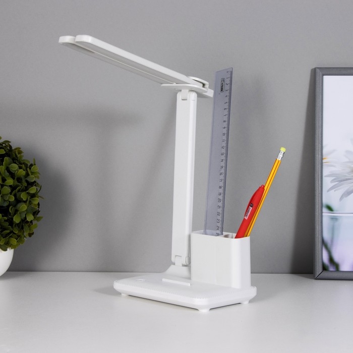 Настольная лампа сенсорная Настольная лампа сенсорная "Раздвижная" LED 15Вт АКБ USB белый 45х30х17 см RISALUX