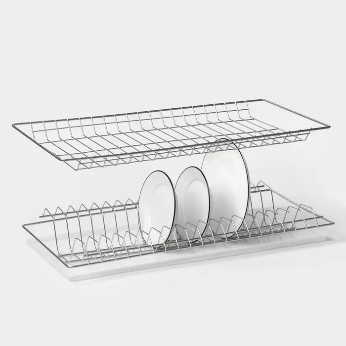Комплект посудосушителей с поддоном для шкафа 60 см, 56.5&times;25.6 см, хром