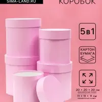 Набор шляпных подарочных коробок 5 в 1 &laquo;Сирень однотонный&raquo;,20&times;20&times;20‒11&times;11&times;11 см