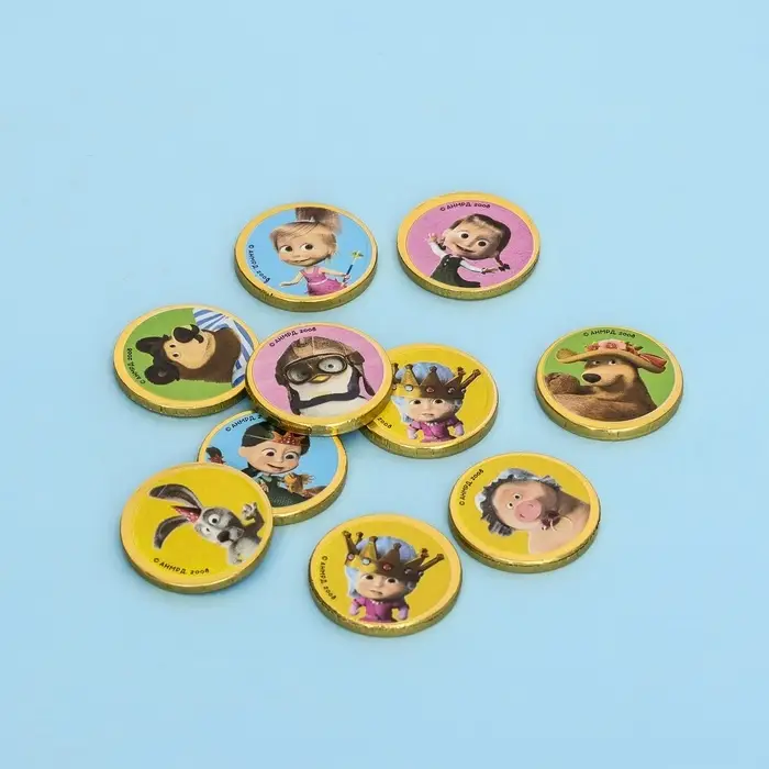 Шоколадные медали «Золотая авоська: Маша и Медведь», 6 г Шоколадные медали «Золотая авоська: Маша и Медведь», 6 г