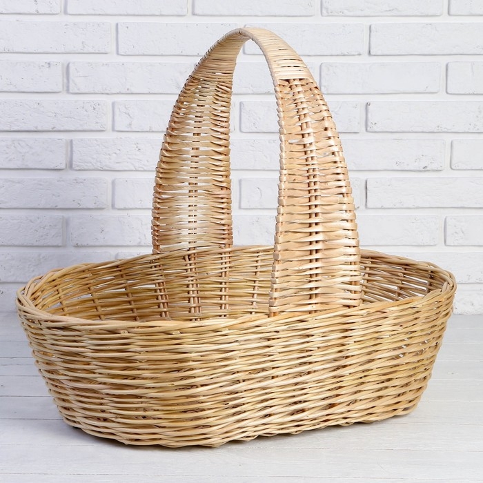 Корзина продуктовая, 62×41×18/50 см, ручное плетение, ива Корзина продуктовая, 62×41×18/50 см, ручное плетение, ива