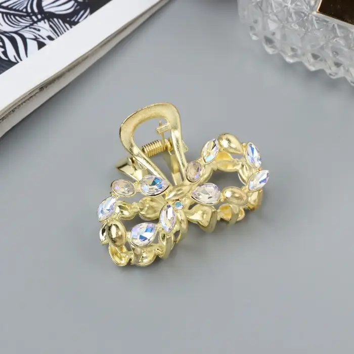 Крабик для волос &laquo;Кэли&raquo;, бант, 5 см, золотистый