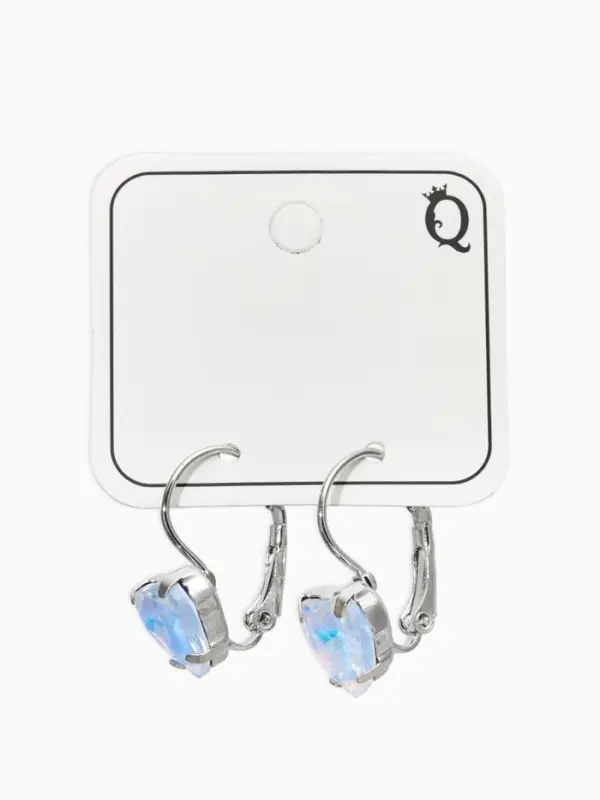 Серьги "Сердечки" лунные, цвет светло-фиолетовый в серебре