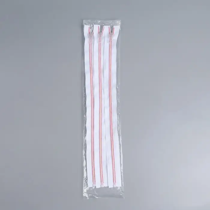 Молния «Спираль», №5, разъёмная, замок автомат, 40 см, белая, розовая Молния «Спираль», №5, разъёмная, замок автомат, 40 см, белая, розовая