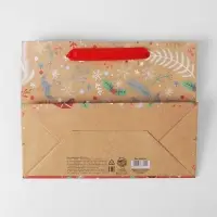 Пакет подарочный новогодний крафтовый «Европейский», MS 23 х18 х 10 см Пакет подарочный новогодний крафтовый «Европейский», MS 23 х18 х 10 см