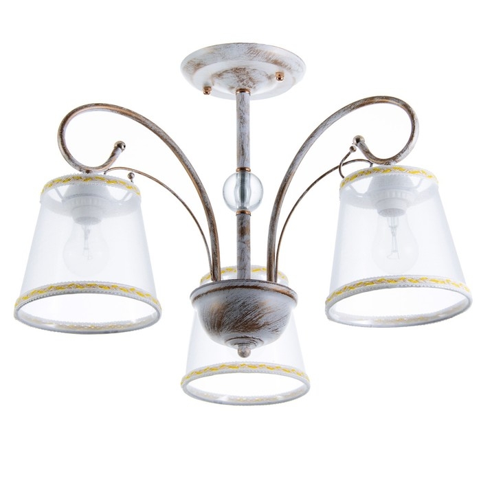 Люстра 2150/3 E27 40Вт белый с золотой патиной 47х47х35 см. Модель F761TT-700 Люстра 2150/3 E27 40Вт белый с золотой патиной 47х47х35 см. Модель F761TT-700