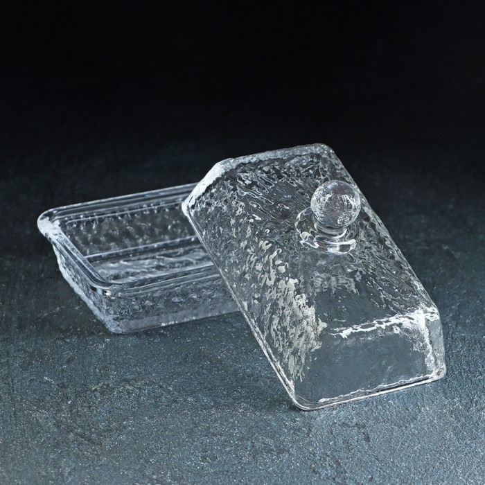 Маслёнка стеклянная «Вулкан», 6,5×10×10,5 см, цвет прозрачный Маслёнка стеклянная «Вулкан», 6,5×10×10,5 см, цвет прозрачный