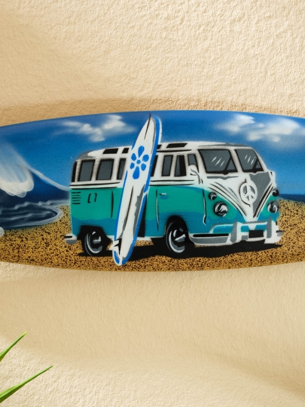 Панно "Доска для сёрфа "Great Beach" дерево 30х7 см