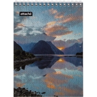 Блокнот А5,80л,клетка,метал.гребень,цв.обложка Природа,в ассорт