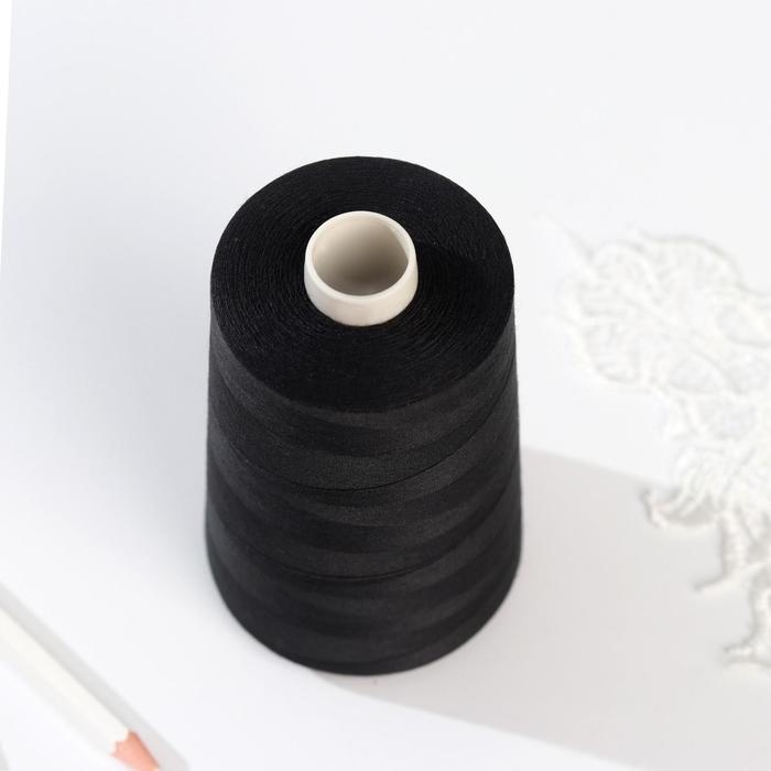 Нитки 40/2, 5000 м, цвет чёрный №6818 Нитки 40/2, 5000 м, цвет чёрный №6818