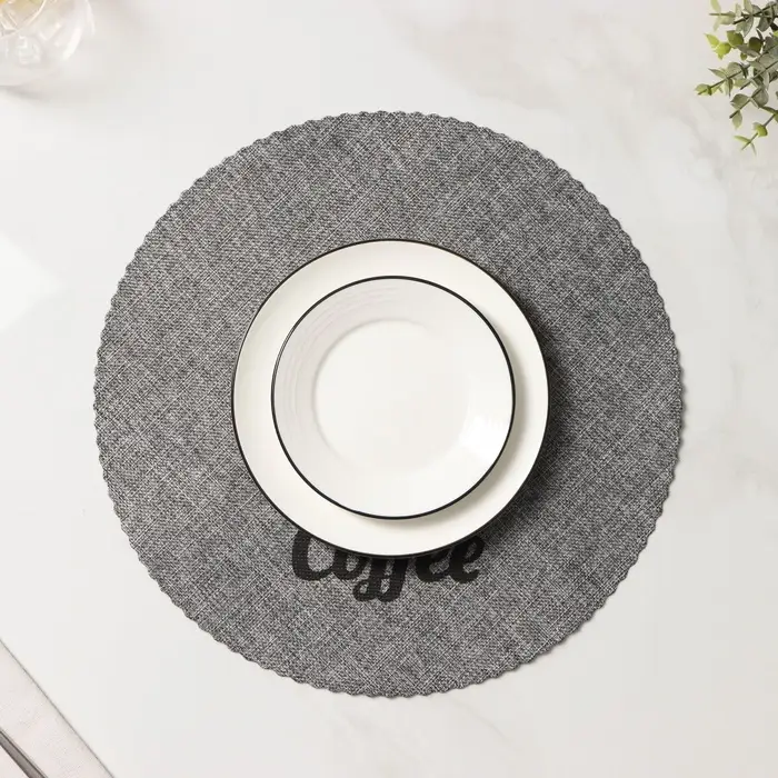 Салфетки сервировочные на стол Доляна Coffee, 4 шт., d=37 см, серые