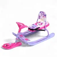 Снегокат «Лошадка», со спинкой, розовый, фиолетовый, ТС4-1СЛ/Л Snow Cat