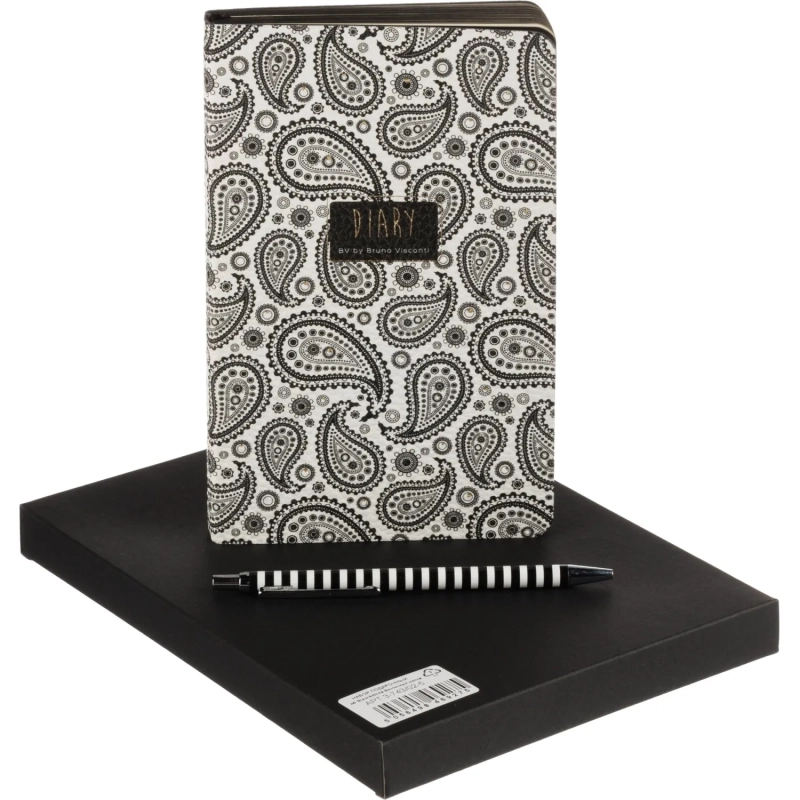 Набор подарочный ежедневник недат. А5 B&W с ручкой,Вост.мотив, 3-743/02-5