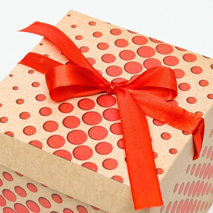 Коробка Самосборная Коробка Самосборная "Горошек" крафт 15х15х15 см