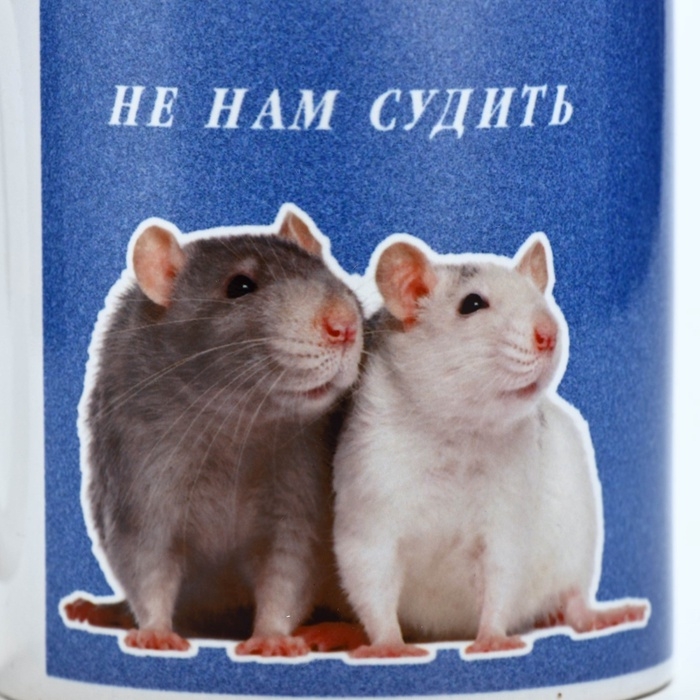 Кружка керамическая с сублимацией Дорого внимание «Не нам судить. Крысы», 320 мл Кружка керамическая с сублимацией Дорого внимание «Не нам судить. Крысы», 320 мл