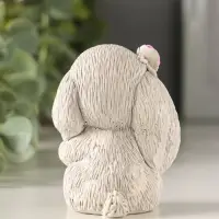 Статуэтка "Кролик с цветком" 7х5х4 см, серый
