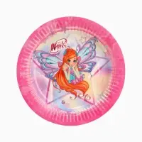 Тарелка одноразовая бумажная 18 см, набор 10 шт., Винкс