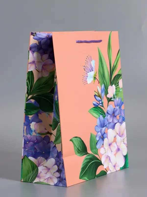 Пакет подарочный "Цветы эмоций" ламинированный 26 х 12 х 32 см