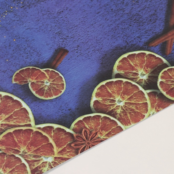 Фотофон двусторонний картон плотность 350 гр Фотофон двусторонний картон плотность 350 гр "Морозный узор и апельсины" 50х50 см