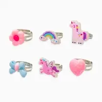 Кольца детские набор 6 шт. &laquo;Выбражулька&raquo; ассорти единорог форма МИКС, б-р, разноцветный