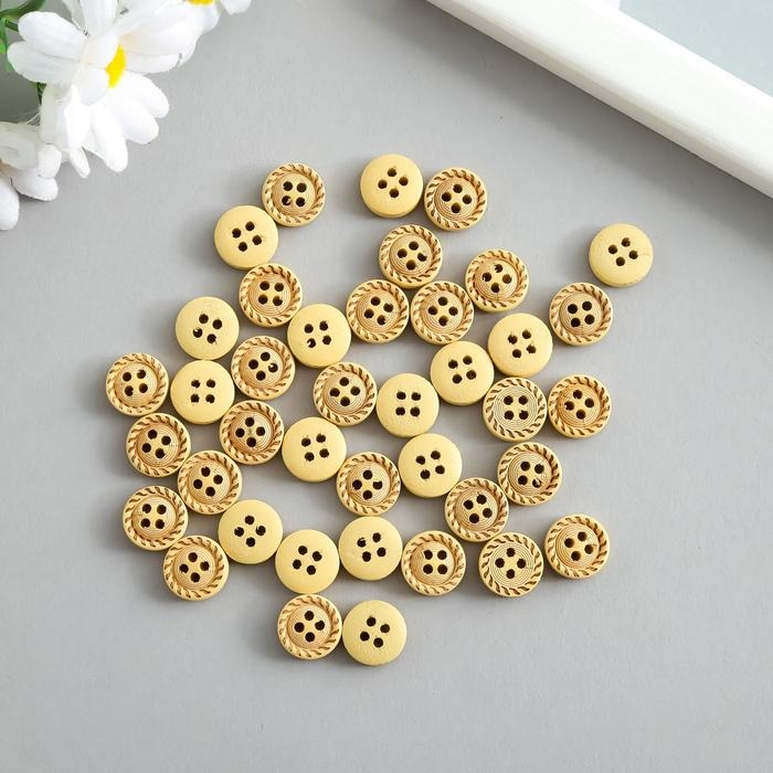 Пуговицы дерево для творчества 4 прокола Пуговицы дерево для творчества 4 прокола "Стежки на круге" набор 40 шт 1,2х1,2х0,3 см