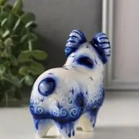 Сувенир "Баран", 9,8см, гжель