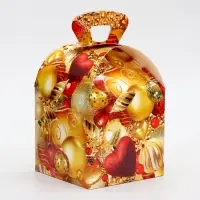 Подарочная новогодняя коробка «Золотые шары», 15×15×19 см