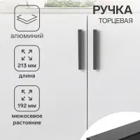 Ручка профильная мебельная торцевая CAPPIO RP101BL, м/о 192 мм, чёрная, 4 шт.