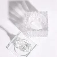 Шкатулка стекло квадрат "Лебедь" прозрачная 5,4х5,4х10,2 см