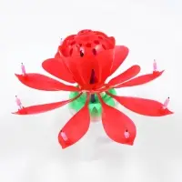 Свеча для торта музыкальная &laquo;Тюльпан&raquo;, крутящаяся, красная, 14.5&times;6 см