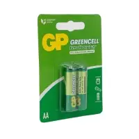 Батарейка солевая GP Greencell Extra Heavy Duty, AA, R6-2BL, 1.5 В, блистер, 2 шт.