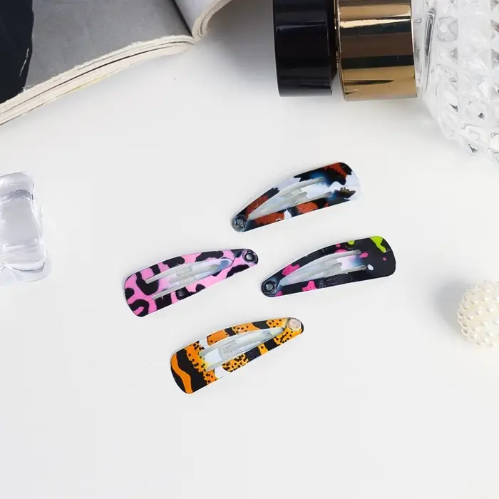 Невидимка для волос «Камилла», набор 12 шт., принт пятна, 3 см, МИКС