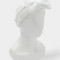 Повязка для умывания "Бантик", микрофибра, цвет белый