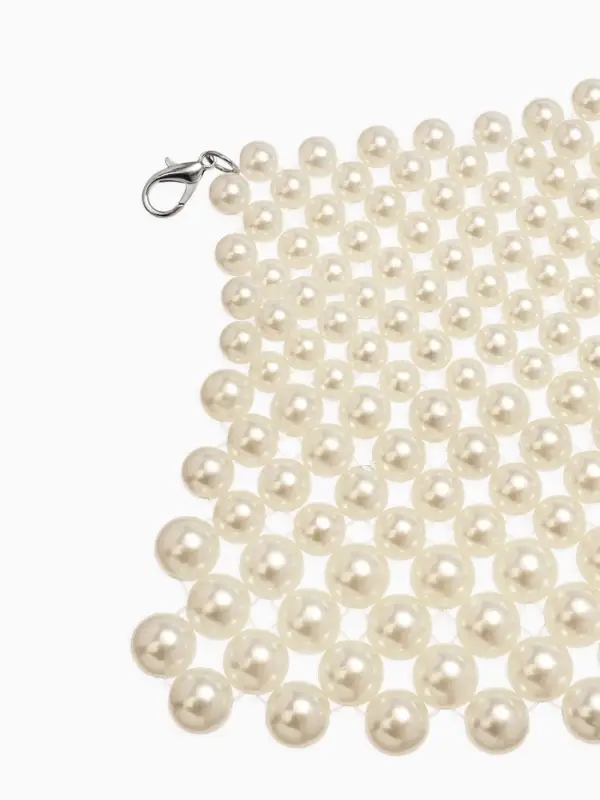 Колье-чокер жемчуг "Богема" россыпь, цвет белый  d=8/10/12