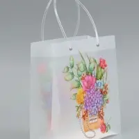 Пакет подарочный прозрачный, "Букет цветов", 22 х 10 х 24 см