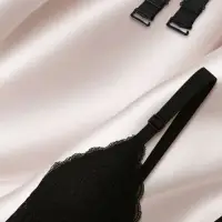 Лямки для бюстгальтера, текстильные, 2 см&plusmn;2 мм, 34 см, пара, чёрные