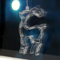 Гирлянда &laquo;Бахрома&raquo; 2.4&times;0.9 м с насадками &laquo;Олень&raquo;, IP20, прозрачная нить, 138 LED, свечение тёплое белое, 8 режимов, 220 В