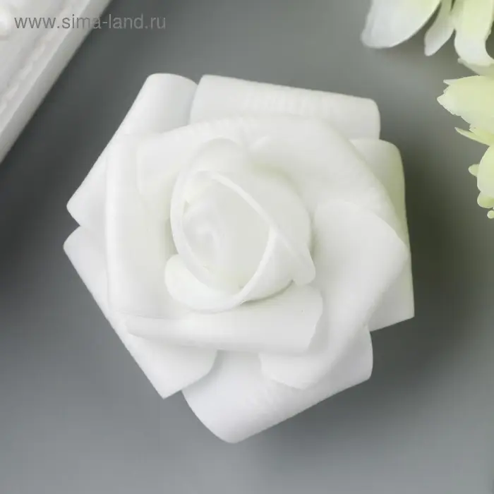 Розочка из фоамирана, белая d-4 см