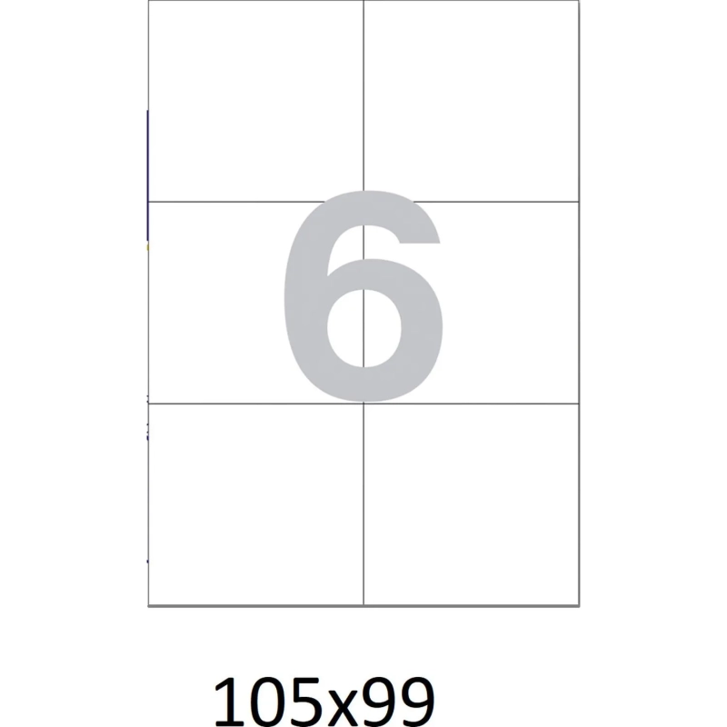Этикетки самоклеящиеся   105х99 мм/6 шт.на лис. А4  50листов