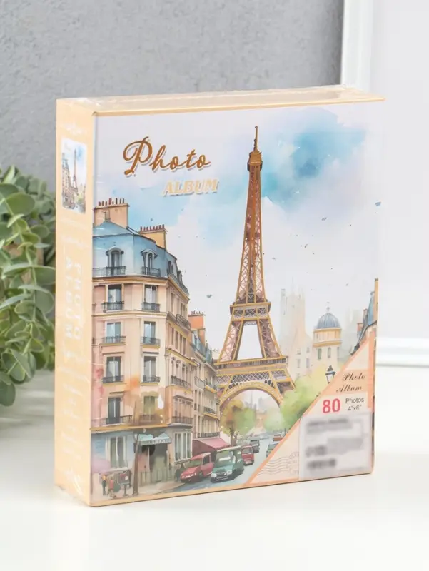 Фотоальбом на 80 фото 10х15 см "Улочка у Эйфелевой башни" в коробке 5х19х22,8 см